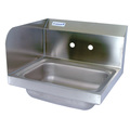 Bk Resources Hand Sink Stainless Steel W/ Left Side Splash 1-7/8" DR 2 Holes BKHS-W-1410-LS